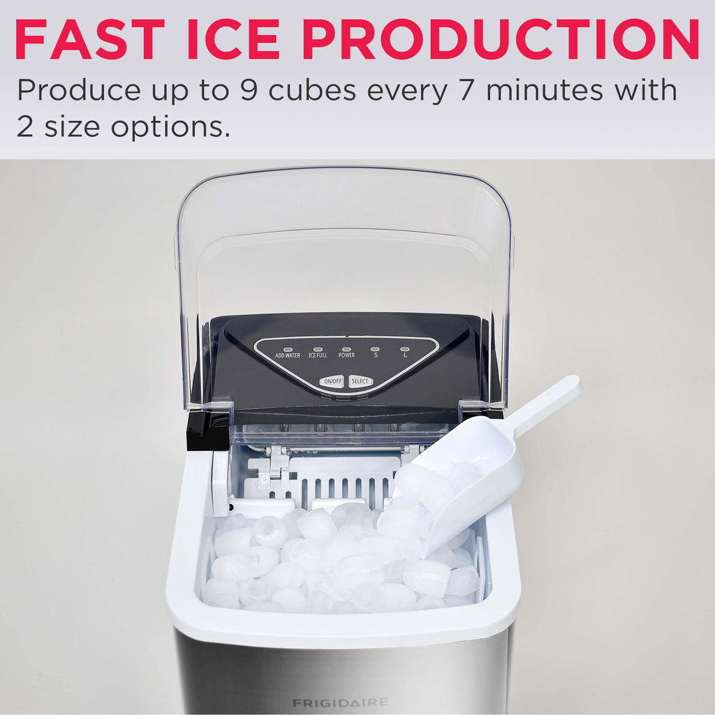 FRIGIDAIRE EFIC123-SS Countertop Ice Maker, 26 lbs Daily Output