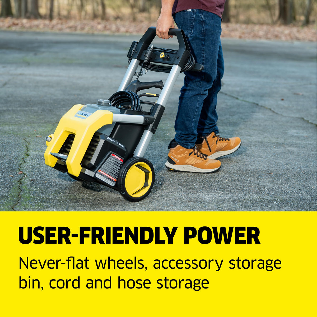 KÄRCHER K1700 Pressure Washer with 3 Nozzles & Detergent Tank