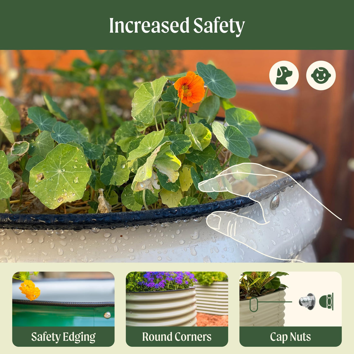 VEGO GARDEN Raised Garden Bed Kit - 17" Tall Metal Planter Box