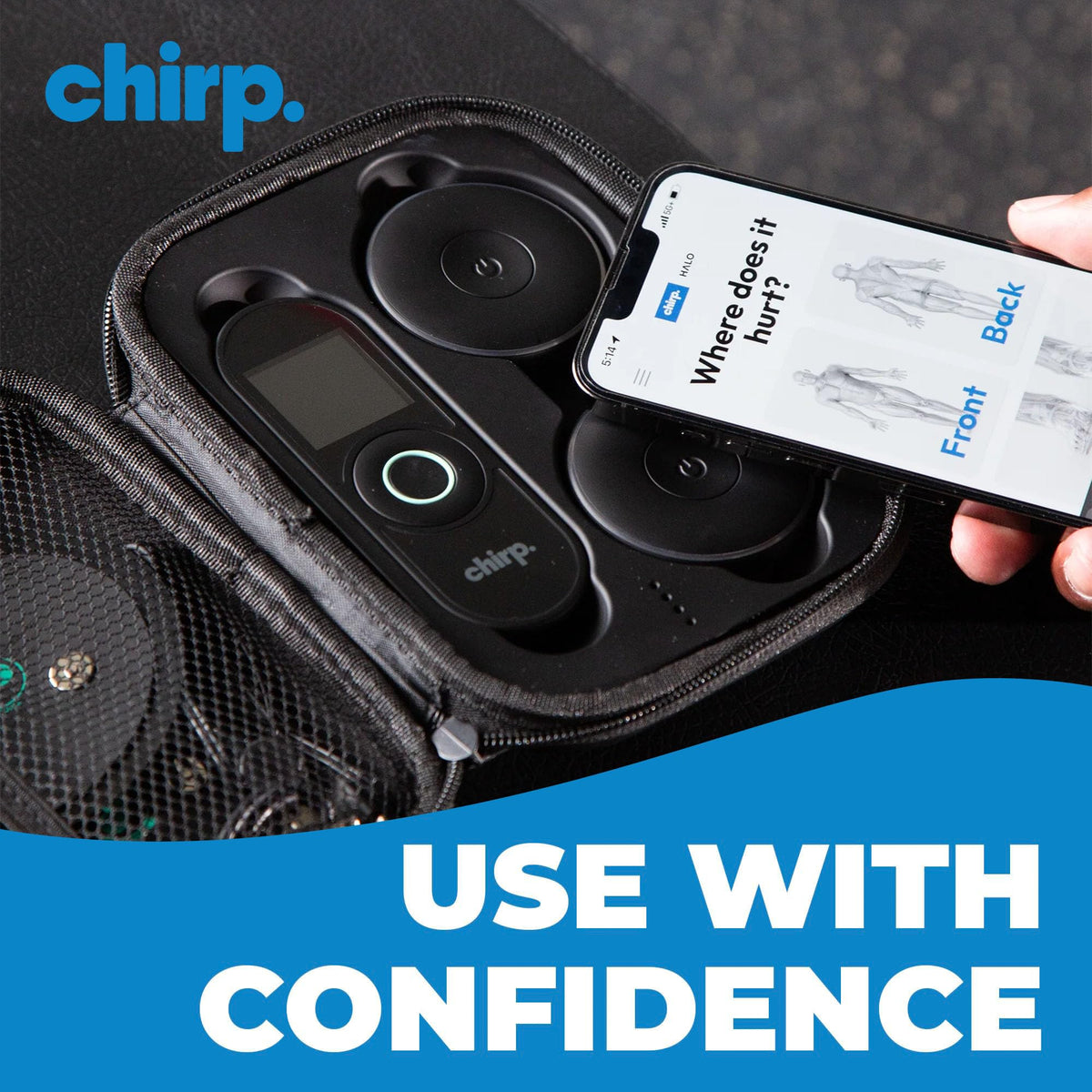 CHIRP Halo Wireless Muscle Stimulator - Portable EMS Device
