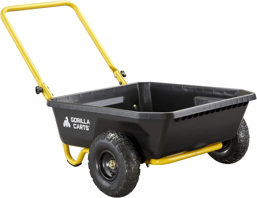 GORILLA CARTS GCR-4 Poly Dump Cart - 2-Wheel Garden Wagon