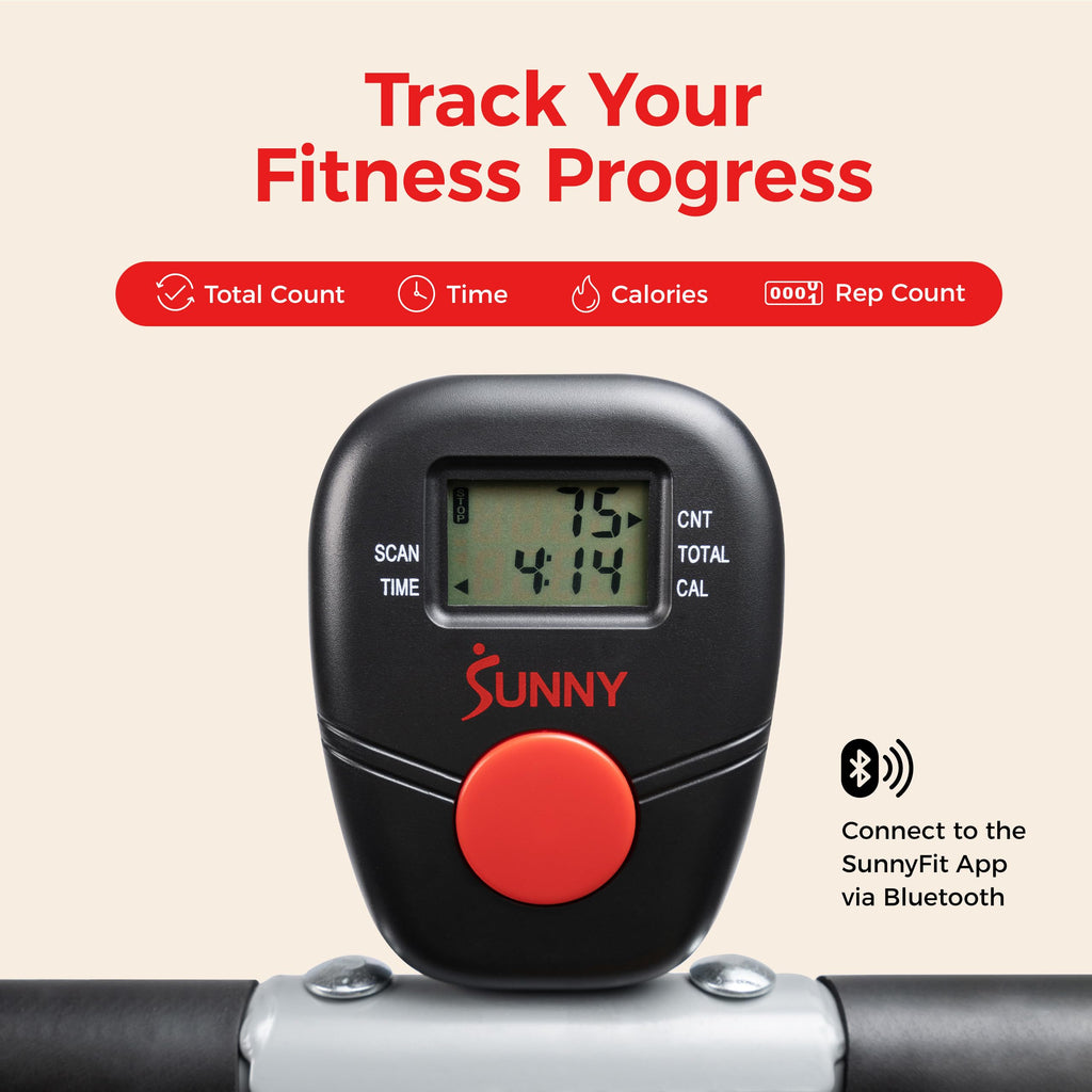 SUNNY HEALTH & FITNESS Smart Row-N-Ride Glute Trainer - Foldable Rower