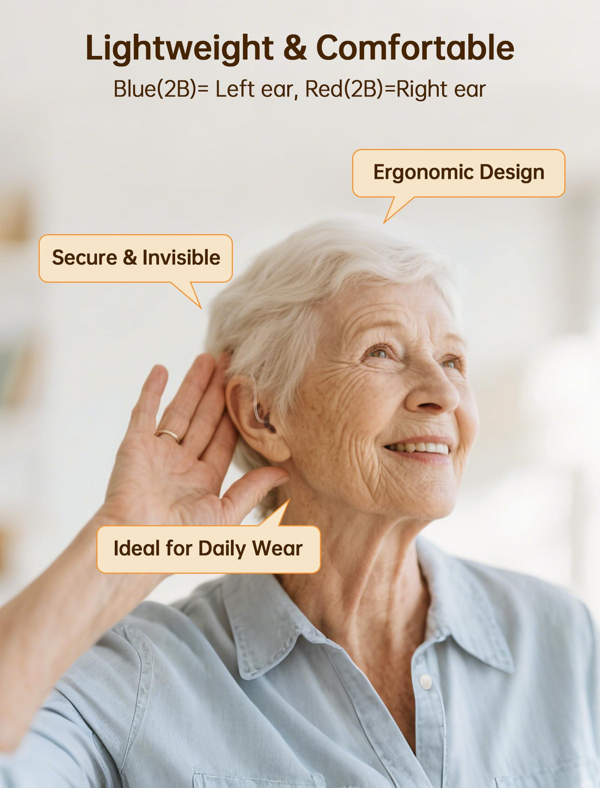 BIGPROT Rechargeable Hearing Aids for Seniors - Smart Noise Reduction