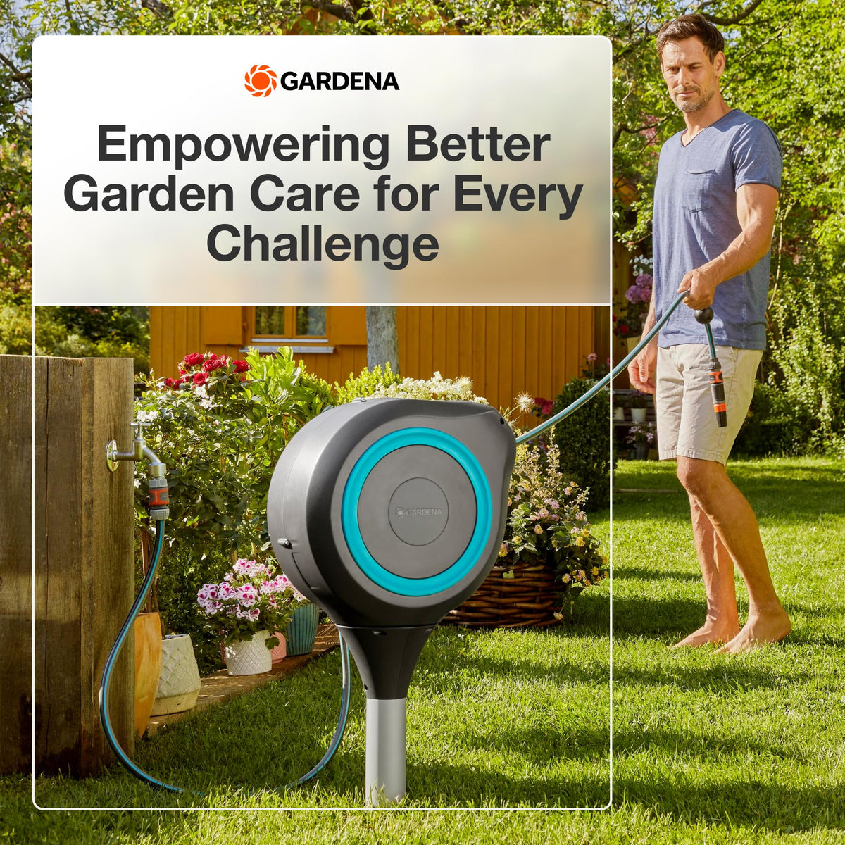 GARDENA 66' x 1/2" Automatic Retractable Garden Hose Reel