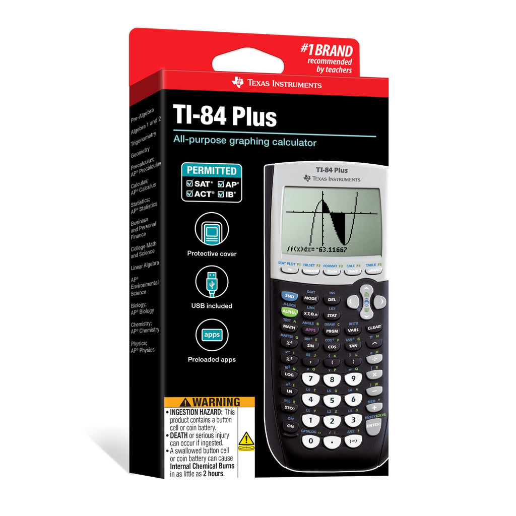 TEXAS INSTRUMENTS TI-84 Plus Graphics Calculator - Black, 320x240 Pixels