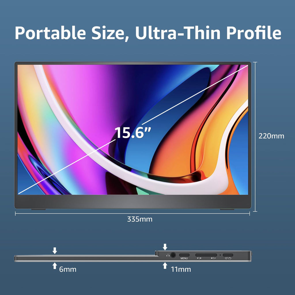 COCOPAR Portable 15.6" 1080P FHD Travel Monitor with Speaker