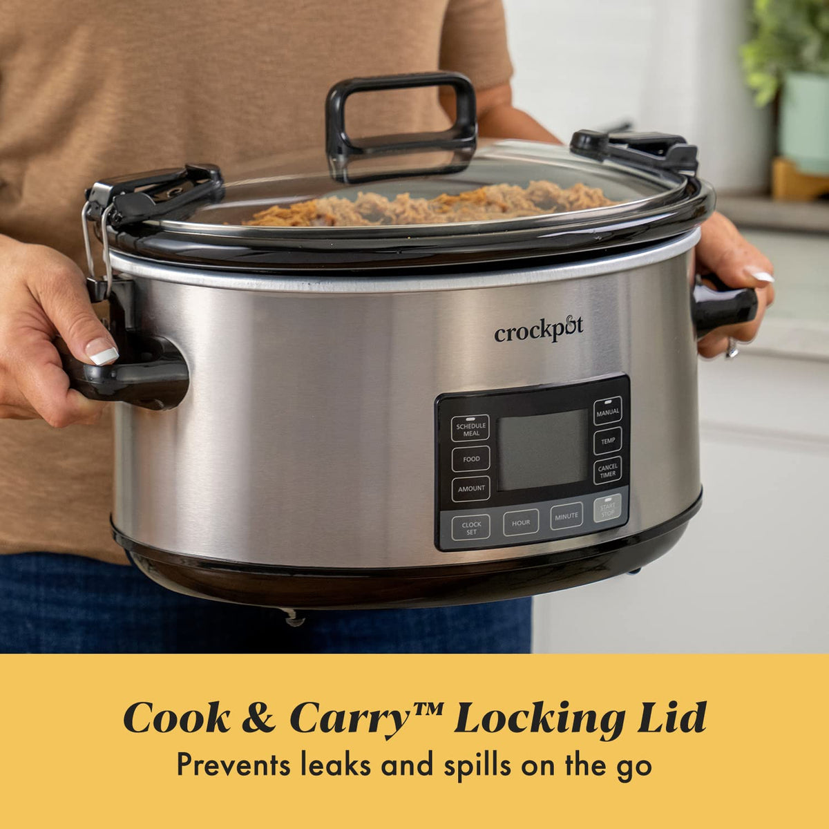 CROCK-POT 7-Quart Portable Programmable Slow Cooker with Timer