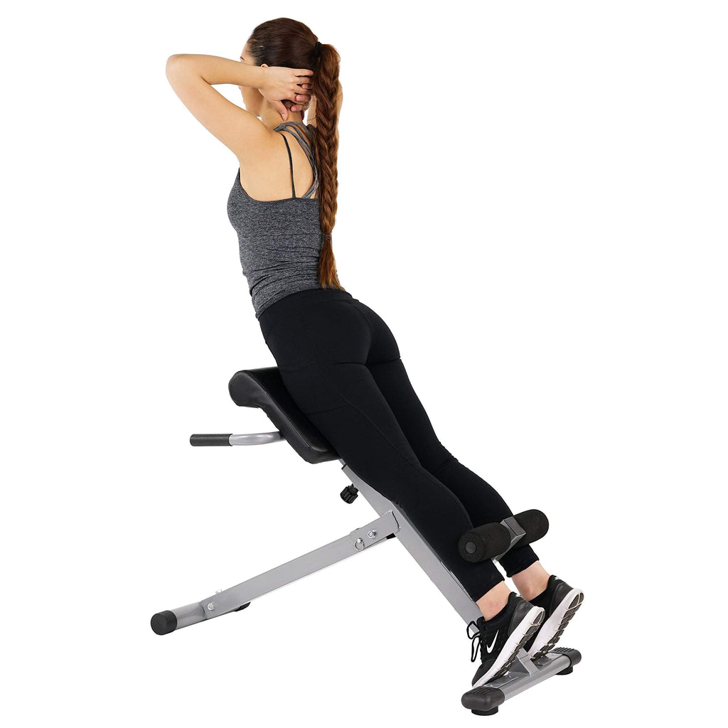 SUNNY HEALTH & FITNESS Foldable Hyperextension Roman Chair for Home Gym