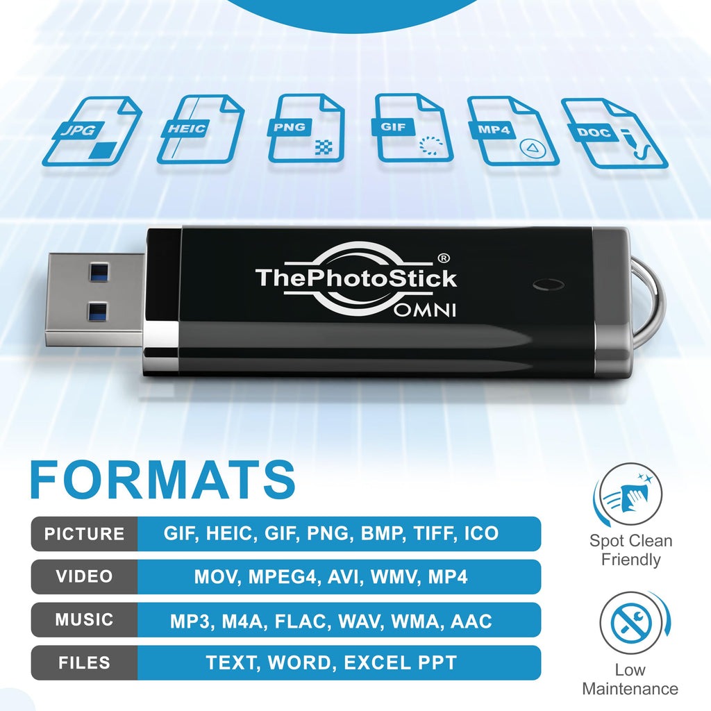 THEPHOTOSTICK Omni 128GB USB Flash Drive - Multiport Backup & Transfer