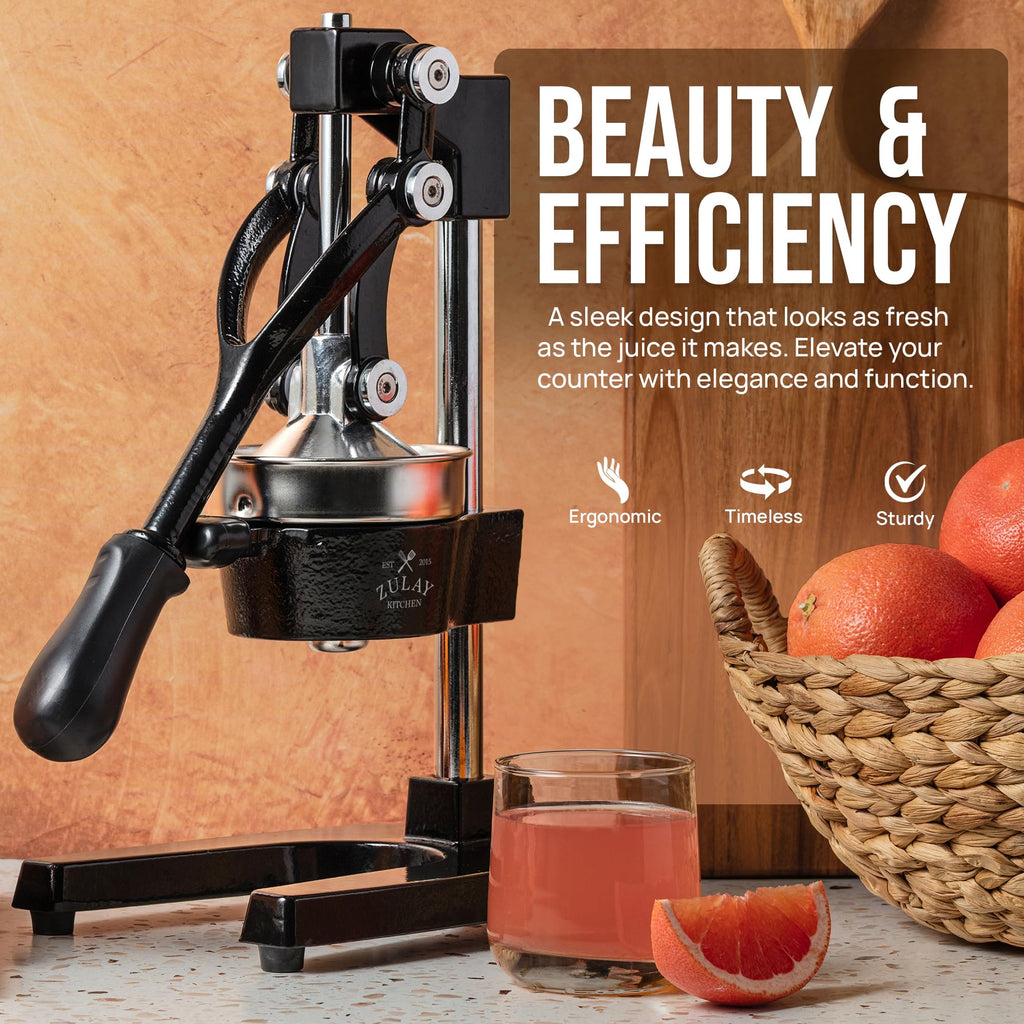 ZULAY KITCHEN Cast Iron Juicer - Heavy-Duty Manual Citrus Press