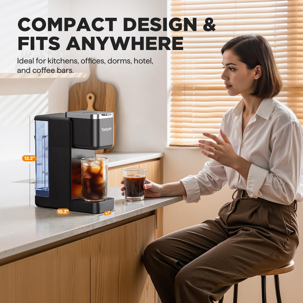 TASTYLE Single Serve Coffee Maker for K Cup & Grounds