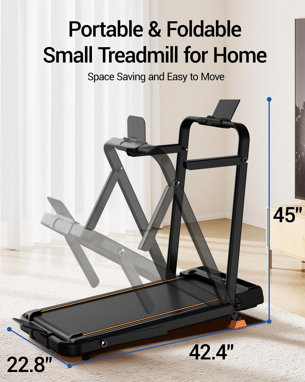 CURSOR FITNESS 16% Incline Walking Pad Treadmill - 4-in-1 Home Use