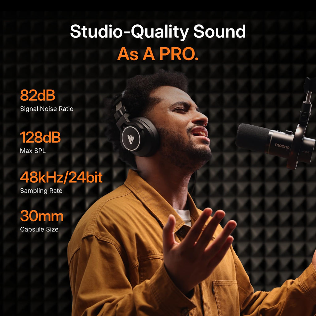 MAONO PD200W Hybrid Podcast Microphone for PC & Recording