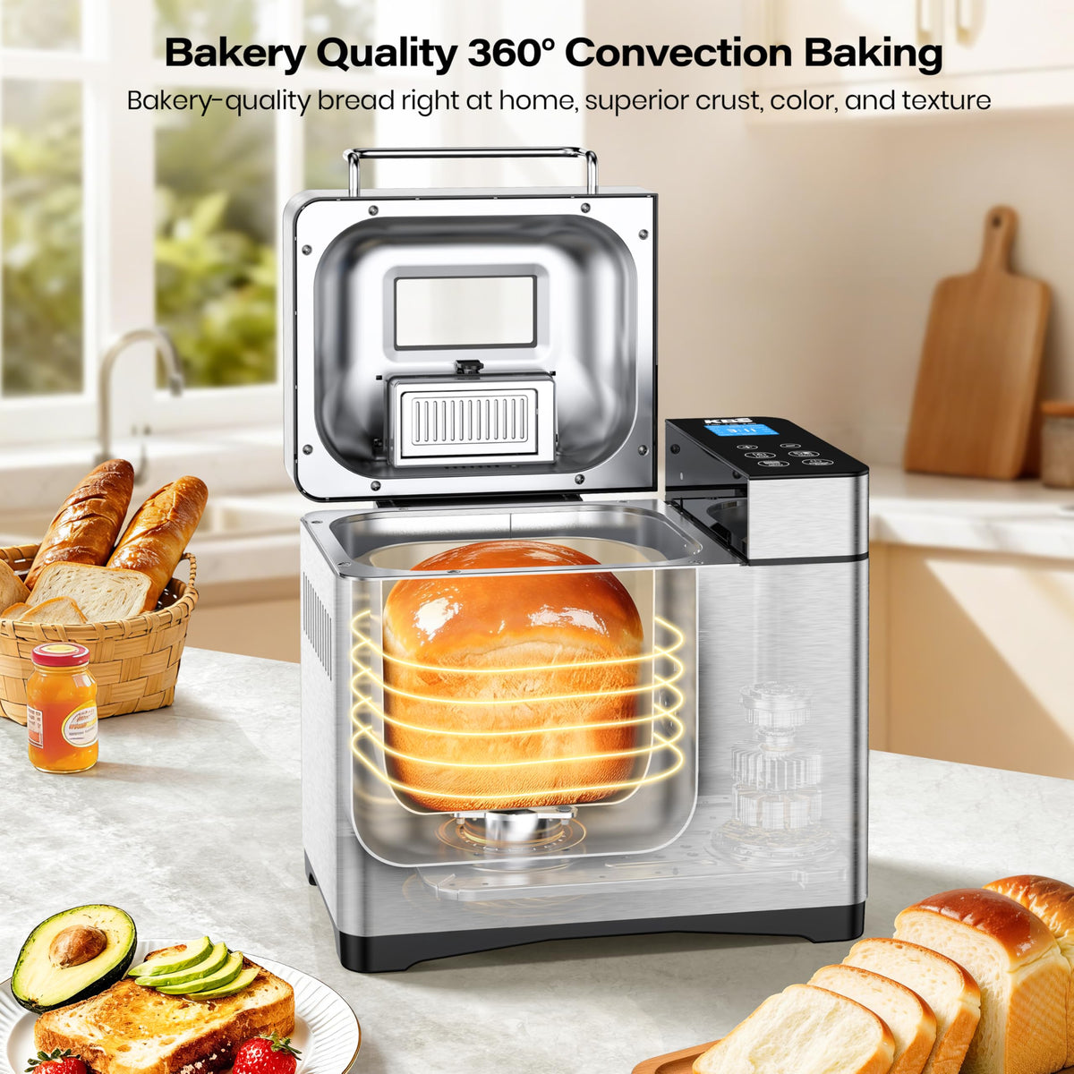 KBS Pro 710W Bread Maker - 17-in-1 Smart Bread Machine