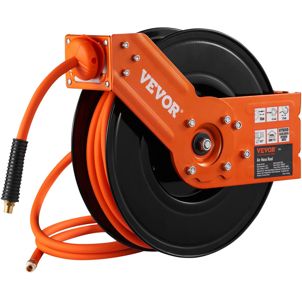 VEVOR Retractable Air Hose Reel 3/8" x 50ft 300PSI