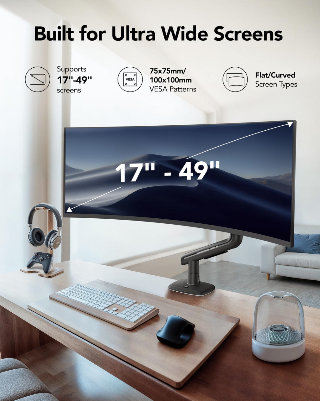HUANUO TitanLift Heavy Duty Monitor Arm for 49" Screens