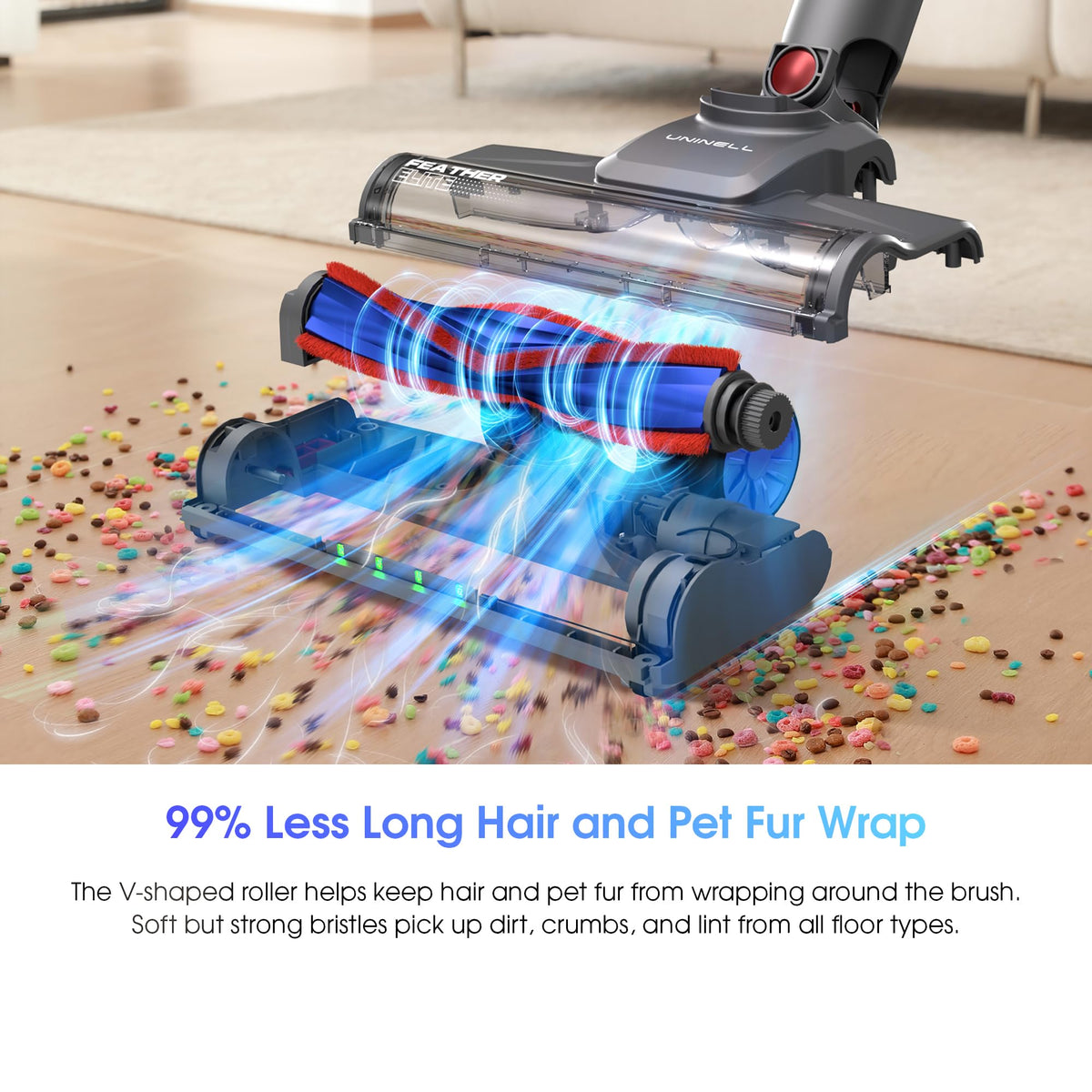 UNINELL HOME Cordless Vacuum Cleaner - 450W, 60 Min Runtime, Lightweight